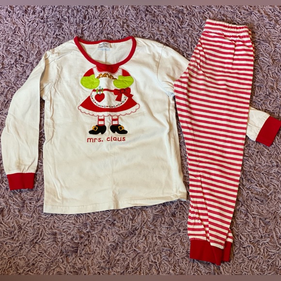 Jumping Baby girls size 7 Mrs Claus Christmas pj set - Picture 1 of 16
